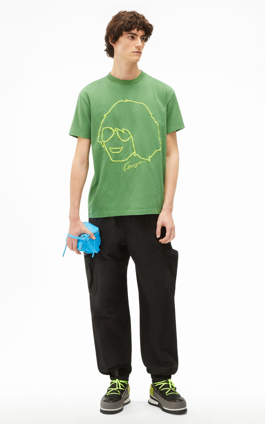 Kenzo Tribute T Shirt Green For Mens 4537YAFQO
